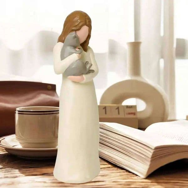 1 Piece Hand-Painted Resin Sculpture - Statue, Friendship Angel Commemorative Gift, Office Home Desktop Abstract Handicraft Symbolic 26W01212