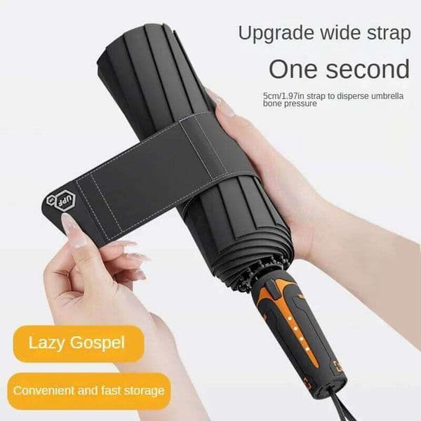 Mechanical handle widened strap automatic umbrella, large, sturdy, wind resistant, men's minimalist umbrella 26Y0122