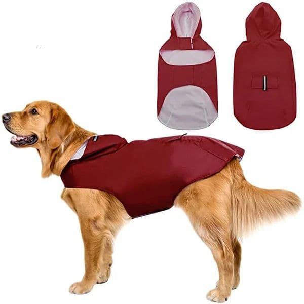 Dog Raincoat Small Large Dogs Waterproof Pet Clothes Reflective Dogs Rain Coats Hooded Jacket Raincoat Chihuahua Pet Supplies 260121