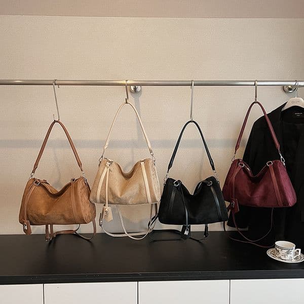 Women's textured small bag, new commuting matte large capacity multifunctional crossbody bag, fashionable women's shoulder bag, luxury handbag