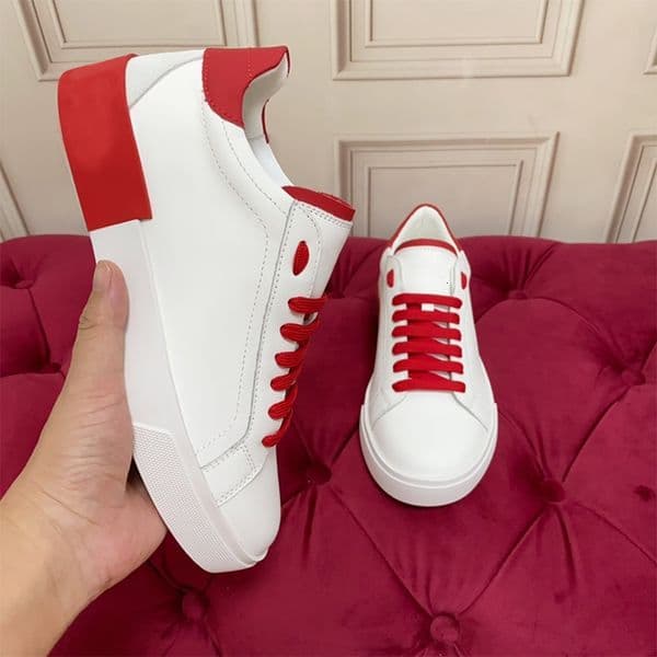 Designer Men and Women Genuine Leather Portofino Sneakers Comfortable Outdoor Casual Flat Shoes Running Shoes 974
