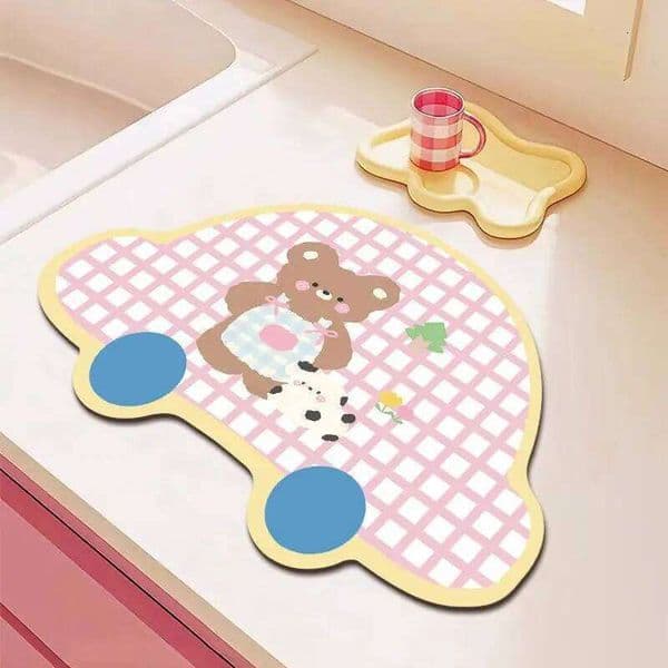 VIKAMA Ins Cute Kitchen Water Draining Dining Table Mat Heat-Resistant Non-Slip Water-Absorbent Quick-Drying Diatomite 26H0122