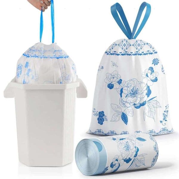 4 Gallon Non Tear Drawstring Garbage Thickened Hand-held Disposable Plastic Kitchen Cleaning Bag 26W0123
