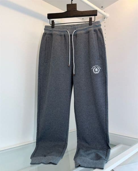 Luxury Designer Mens Pants Business Casual Grey Elastic Waist Leisure Pants B1289