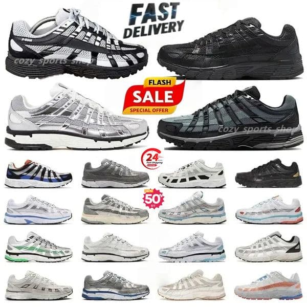With Box Designer Shoes P6000 trainer P 6000 Men Women Sneakers Metallic Sier Triple Black White nthracite Grey Outdoor Sports Trainers shoes top quality
