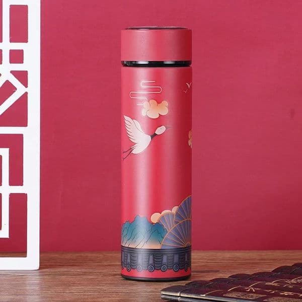 Water Bottles 500ml Genshin Impact Vacuum Cup Xiao Zhongli HuTao Thermos LED Temperature Display Stainless Steel Insulated Flask 221118