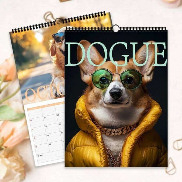 1pc, 2026 Super Large HD Dog Calendar - Love Dogs, 12 different designs, wall calendar, birthday, Christmas, New Year gifts 26Y0123