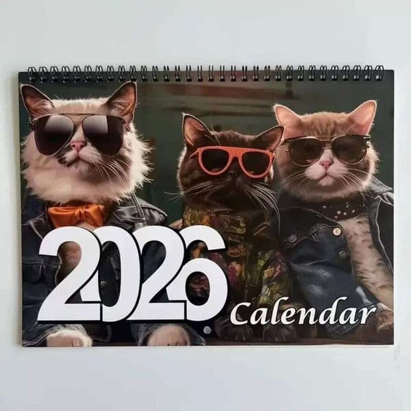 2026 Cat Design Monthly 12 Month Family Planner Organizer Calendar for Home Office 26L0123