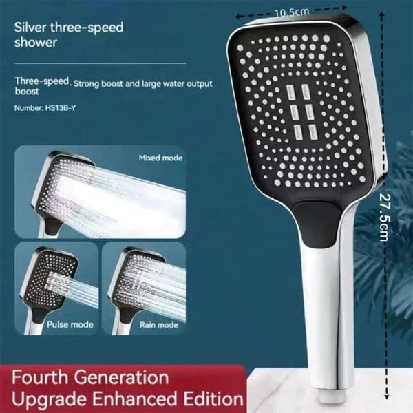 Adjustable Head 3 Mode Rainfall Large Flow Showerhead High Pressure Water Saving Shower Mixer Bathroom Accessories 26Y0123