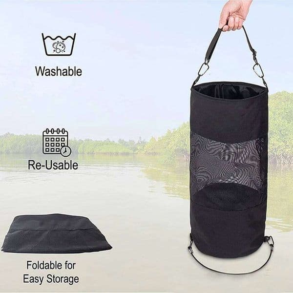 1PC Portable Boat Trash Bag Marine Accessories Durable Reusable Garbage Holder Storage Fit for Boats Kayak Beach Fishing Trailer 26W0123