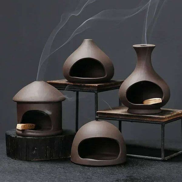 1pc Handcrafted Palo Santo Holder With Purple Clay Tray Sage & Home Decor Gift Ideal for Yoga Without Incense 26L0123