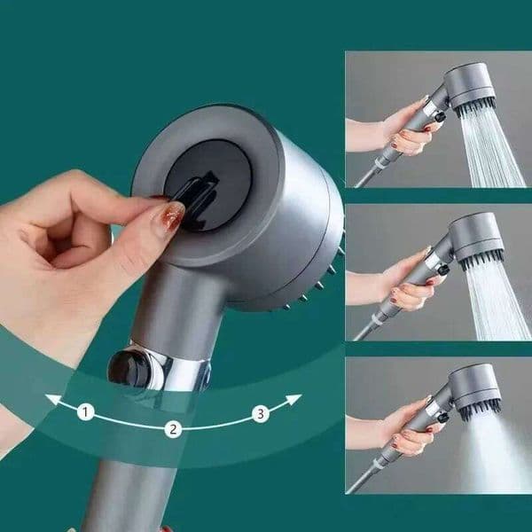 Portable shower filter three modes of output showerhead head massage bathroom accessories one click water stop knobs heads 26Y0123
