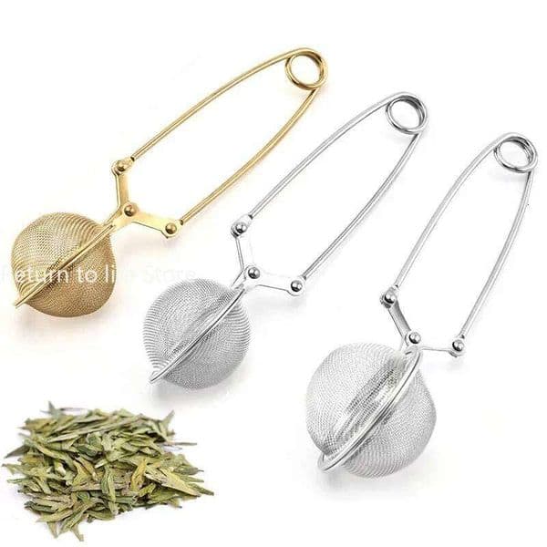 Stainless Steel Infuser Sphere Filter Teaspoon Squeeze Creative Strainer Tea Drip Handle Seasoning Mesh Spoon Ball 26H0123