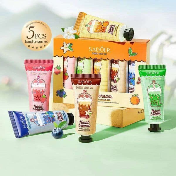 Fruit Milk Tea Hand Cream Gift Set - Intense Hydration & Crack Prevention for Winter, Soothing Dry Skin with Sweet Scent ,Travel H260123
