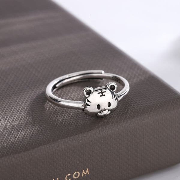 New Exquisite Tiger for Women Cute Fashionable Luxury Personality Open Fresh Design Sense Hand Jewelry Ring