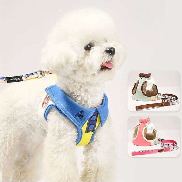With Leash Adjustable Pet Harness Vest For Small Dogs Cats Dog Chest Strap Outdoor Walk Supplies 26W01123