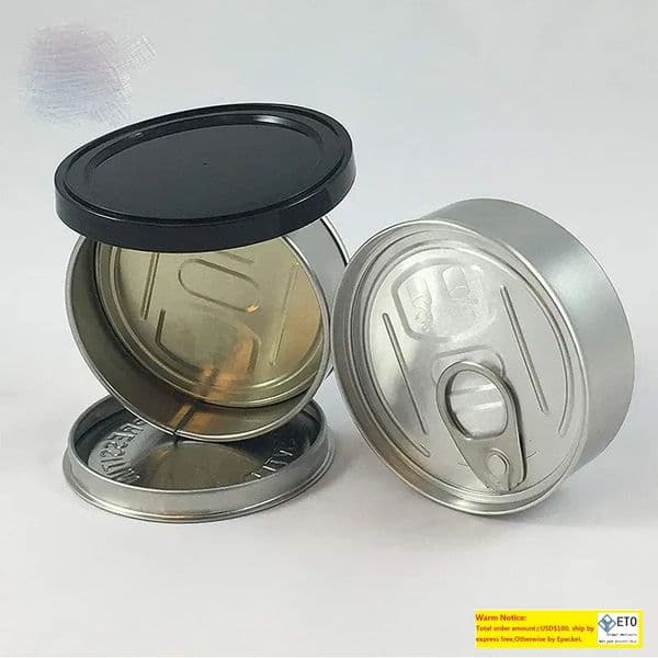 Hand Closed Strain Tin Cans Handed Sealed Smart Bud Jar For Dry Herb Flower Packaging Tuna Can Hoop Ring HJ7.4 LL