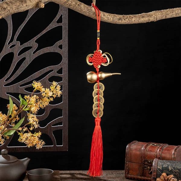 1pc Chinese Knot Tassel Car Pendant with Five Emperors Coin Good Fortune Symbol Meaningful Present for Housewarmings New Year ddmythur
