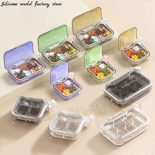 SW 4/7 Grids Portable Travel Daily Medicine Container Moisture-proof Small Pill Case Drugs Vitamin Jewelry Storage Box 26H0123