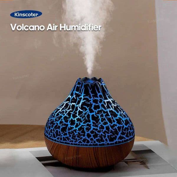 Volcano Humidifier 300ml Desktop USB Water Mist Diffuser Purifier Air Freshener Nebulizer with Colorful Ambient Night Light 26L0123