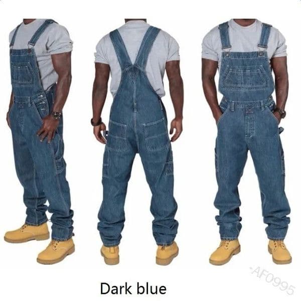 Autumn Plus Size Punk Biker Mens Jeans Overalls Men Jumpsuit Pockets Casual Loose Long Denim Pants Straight Rompers 260120BANJIA