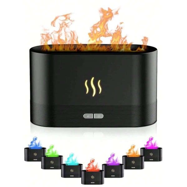 7-Colour LED Lighting Air Humidifier Colorful Fragrance Essential Oil Flame Lamp Perfume Simulation Aroma Diffuser 26L0123