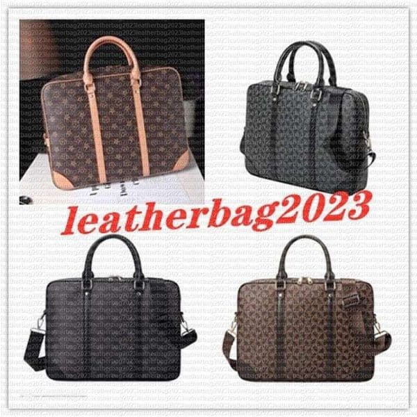 2026 Designer Men Shoulder Briefcase Black Brown Leather Handbag Luxury Business Man Laptop Bag Messenger Bags 4 Color