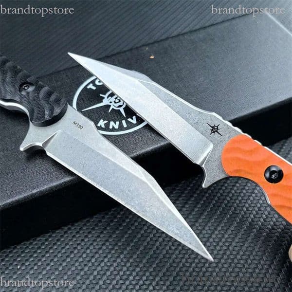 Newest Toor Neck Knives Jank Shank Outlaw Fixed 3 440c Stonewashed Wharncliffe Blade G10 Handles with Ring Outdoor knife Tactical EDC Pocket Knife 15006