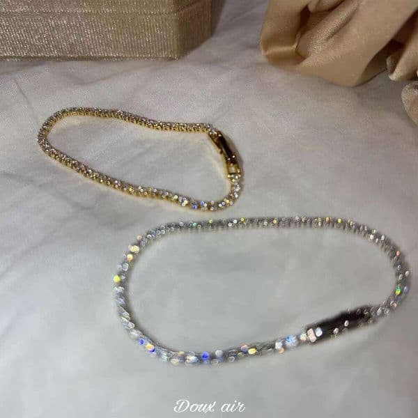 DouxAir Sparkling Zircon Bracelet Fine Starlight Ins Exquisite Versatile High-end Jewelry Bangle for Women