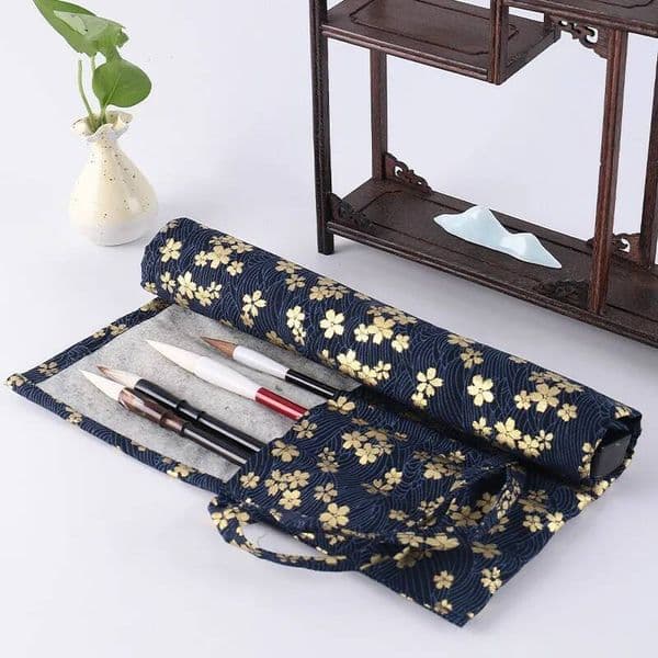 Bags Chinese Brush Rolling Pag Watercolor Calligraphy Pen Holder Simple Portable Pencil Case