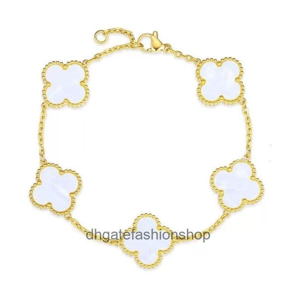 Designer Bracelets Vanly Cleef Four-leaf Clover Double-sided Five-flower Bracelet Bracelet