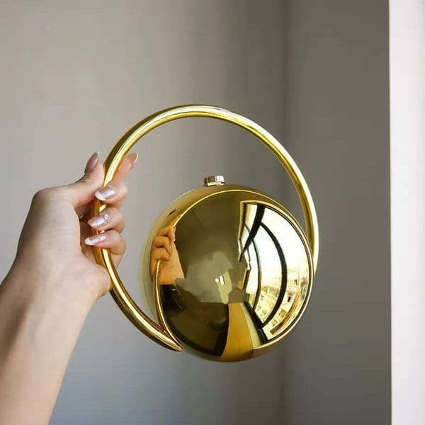 Gold Acrylic Hand Bag For Women Silvery Evening Clutch Handbags Round Ball Purse 2025 Chic