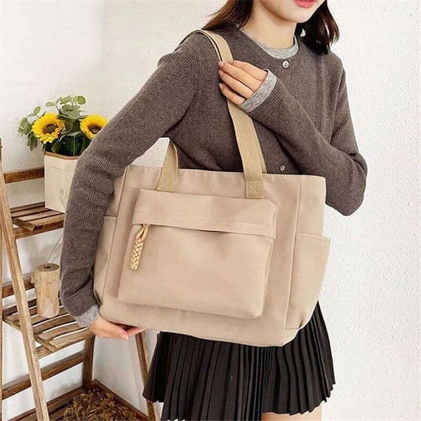 Multicolor Oxford Tote Bags, Minimalist Functional with Multiple Pockets Handbag Shoulder Bag for Women Daily Commute & Casual