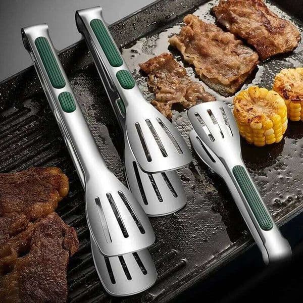 2026 New Non Slip Stainless Steel Food Tongs Multifunctional Barbecue Grill Clip Meat Salad Bread Clamp Kitchen Cooking Accessories