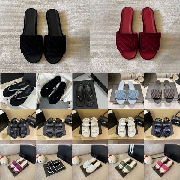 Designer Women sandals Calfskin Dad shoes Sandals Shoes Platform Flats Low Heel Wedge Diamond Buckle Sandal Slip On Ankle Strap Flip Flop 36-42