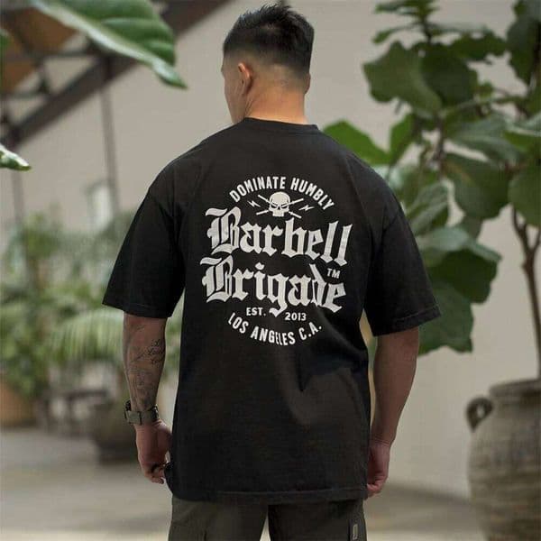 T Clearance Sale BARBELL Men Running Sport Cotton T-shirt Gym Fitness Skull Print Shirt Summer Jogging Training Tee Tops XJ260124