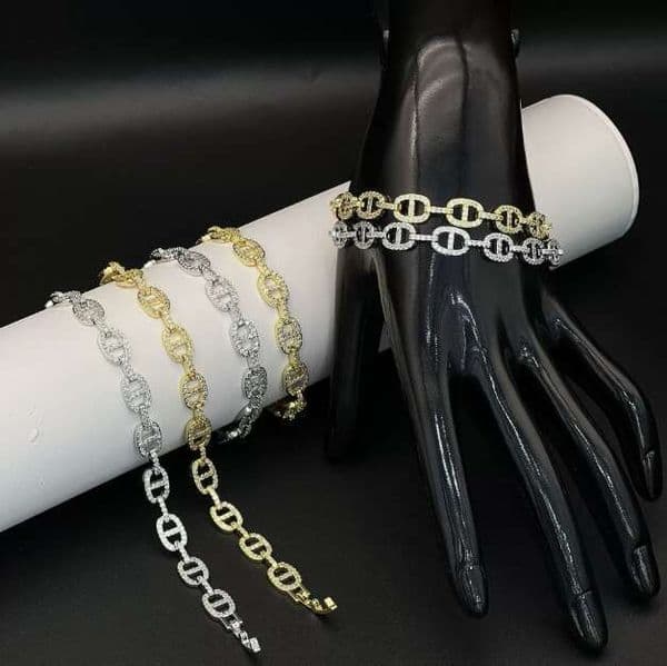 Real Gold Plated French Zircon Letter Bracelet Light Luxury High-end Simple Fashion Versatile Jewelry for Women