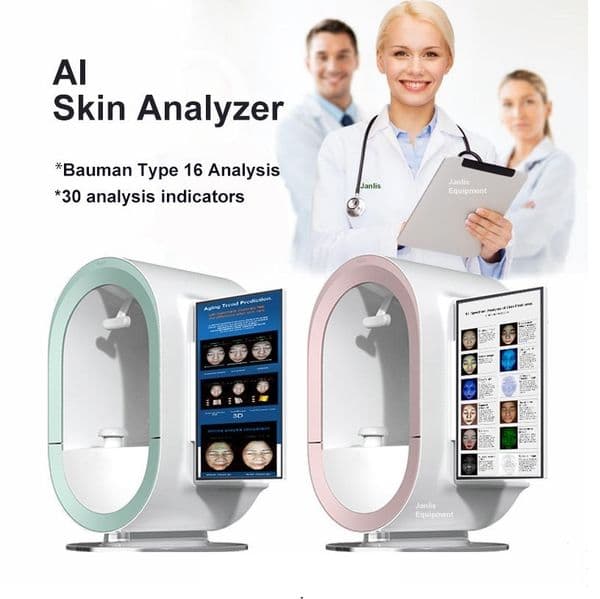 Magic Mirror AI Skin Analyzer 3D Face Scanner 360 Degree 12 Spectrum Facial Analysis Pigment Wrinkle Spot Tester Beauty Device