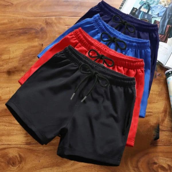Men Running Shorts Elastic Waist Drawstring Gym Short Pants Solid Color Wide Leg Outdoor Shorts Sports Shorts Beach Pants 260121BJ