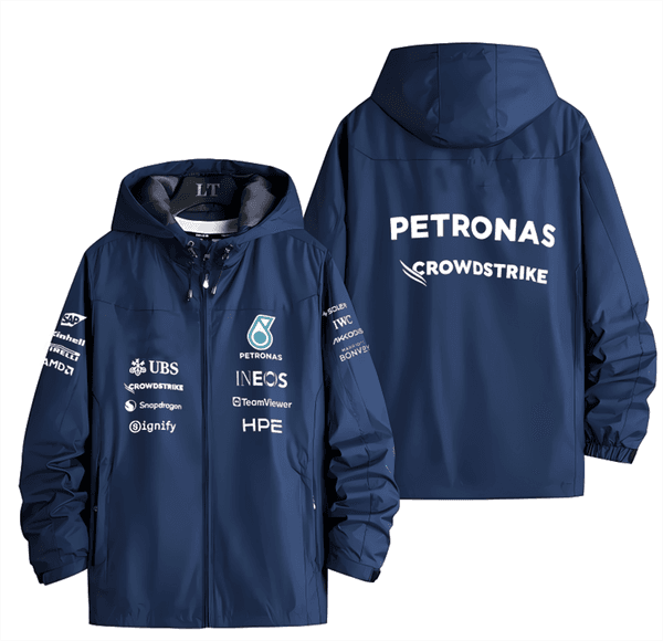 F12026 Race Track Rainproof Windbreaker Winter Edition Team Sportswear with Iconic Formula One Emblem