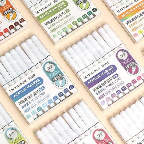 9 Colors/Set Acrylic Paint Art Marker Pen DIY Graffiti Drawing Pens For Notebook Diary Writing Painting Stationery 260120