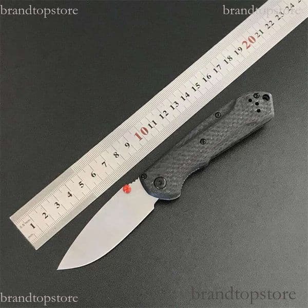 Outdoor 565 Folding Knife Carbon Fiber Handle Stone Washing Blade Camping Hunting folding knife Survival Safety knife Defense Pocket Knives
