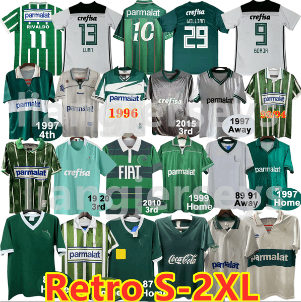 Palmeiras Retro Mens Soccer Jerseys Vintage Home Away ZE ROBERTO ZE ROBERTO WILLIAN EDMUNDO DUDU RIVALDO uniform men's and women's football shirt