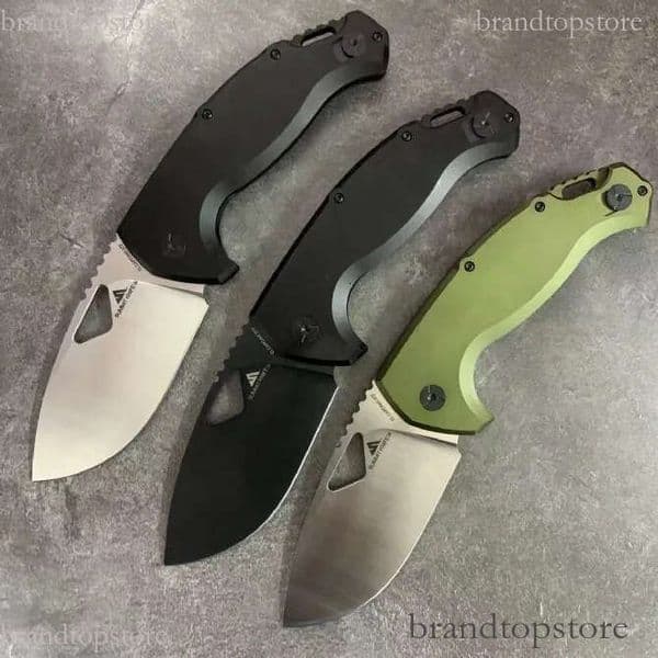 FX Sk-02Od Capitan Folding Knife folding 3.70 M390 Satin knife Drop Point Blade, OD Aluminum Handles