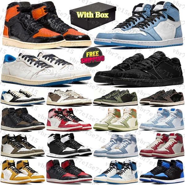 free shipping with box Designer Basketball 1 1s Shoes travis sneakers black trainers for travisscot mens womens chaussure sneaker Outdoor scarpe trainer runners