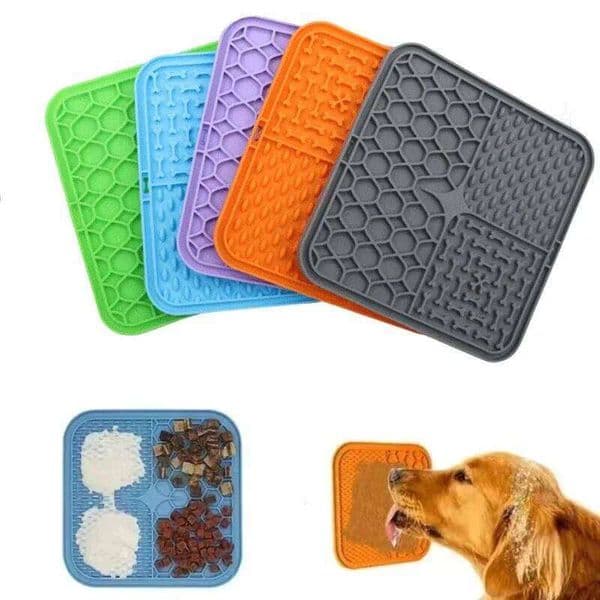 RFB Lick Mat Pet Slow Plate Bathing Distraction Silicone Sucker Food Training Dog Feeder Supplies for Dogs 26W01126
