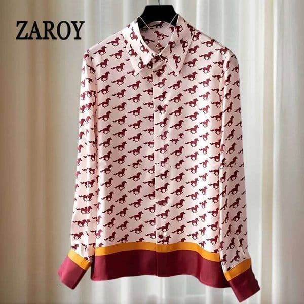ZAROY Luxury Women S Casual Long Sleeve Turn Down Collar Office Lady Business Designer Brand Shirt