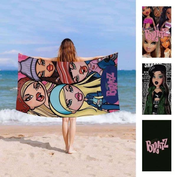 Bratz Doll Cartoon Beach Towel Cute Kawaii Room Decor Bath Girls Children Hand Towels For Bathroom Shower 26Y0126