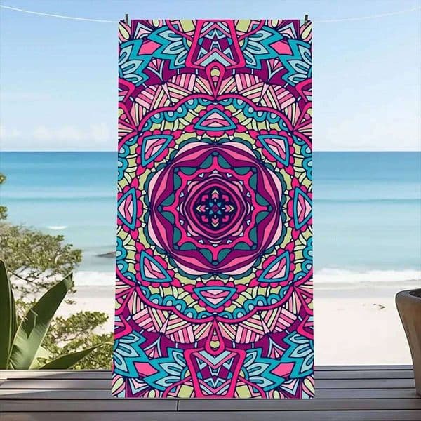 Mandala Pattern Microfiber Beach Towel Soft Absorbent Quick Drying Perfect For Swimming Camping And Bathing Decor 26Y0126