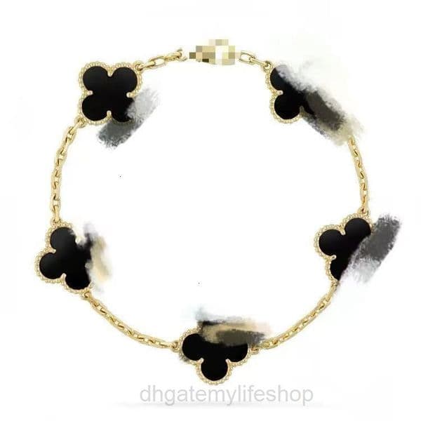 designer vanly cleef braclet jewelery clover bracelet jewelry Fourleaf Clover Bracelet Women Gold FiveFlower Christmas Laser Purple Chalcedony Tiger Eye Stone Fu